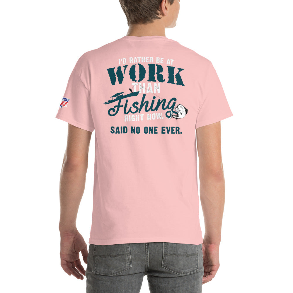 "Fishing over work" by Something's Fishy Short Sleeve T-Shirt