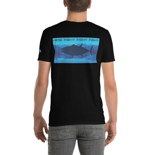 "Here Fishy Fishy" Fishing T-shirt by Something's Fishy