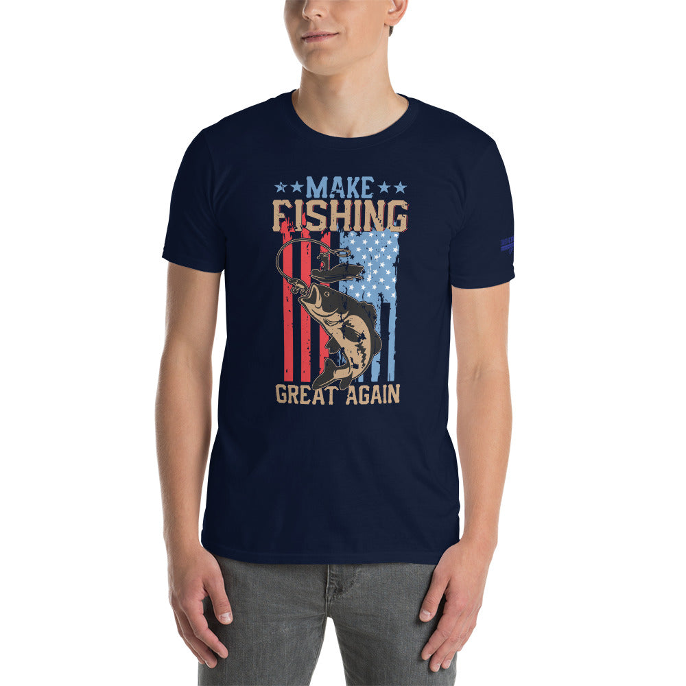 "Make Fishing Great again" Fishing unisex T-shirt by Something's Fishy