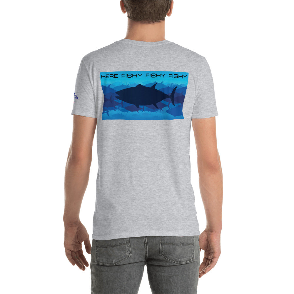 "Here Fishy Fishy" Fishing T-shirt by Something's Fishy