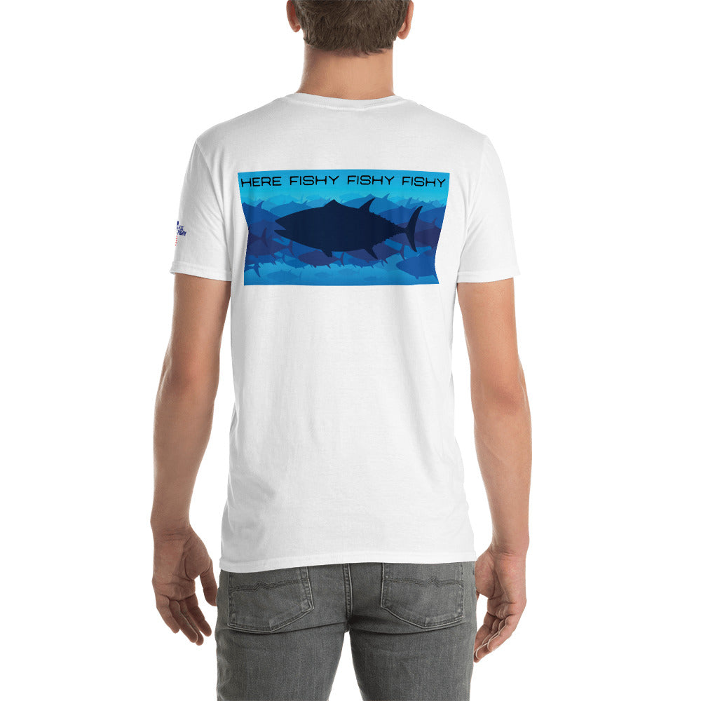 "Here Fishy Fishy" Fishing T-shirt by Something's Fishy