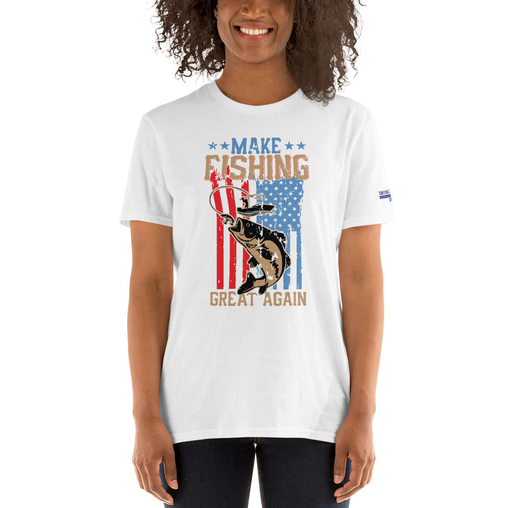 "Make Fishing Great again" Fishing unisex T-shirt by Something's Fishy